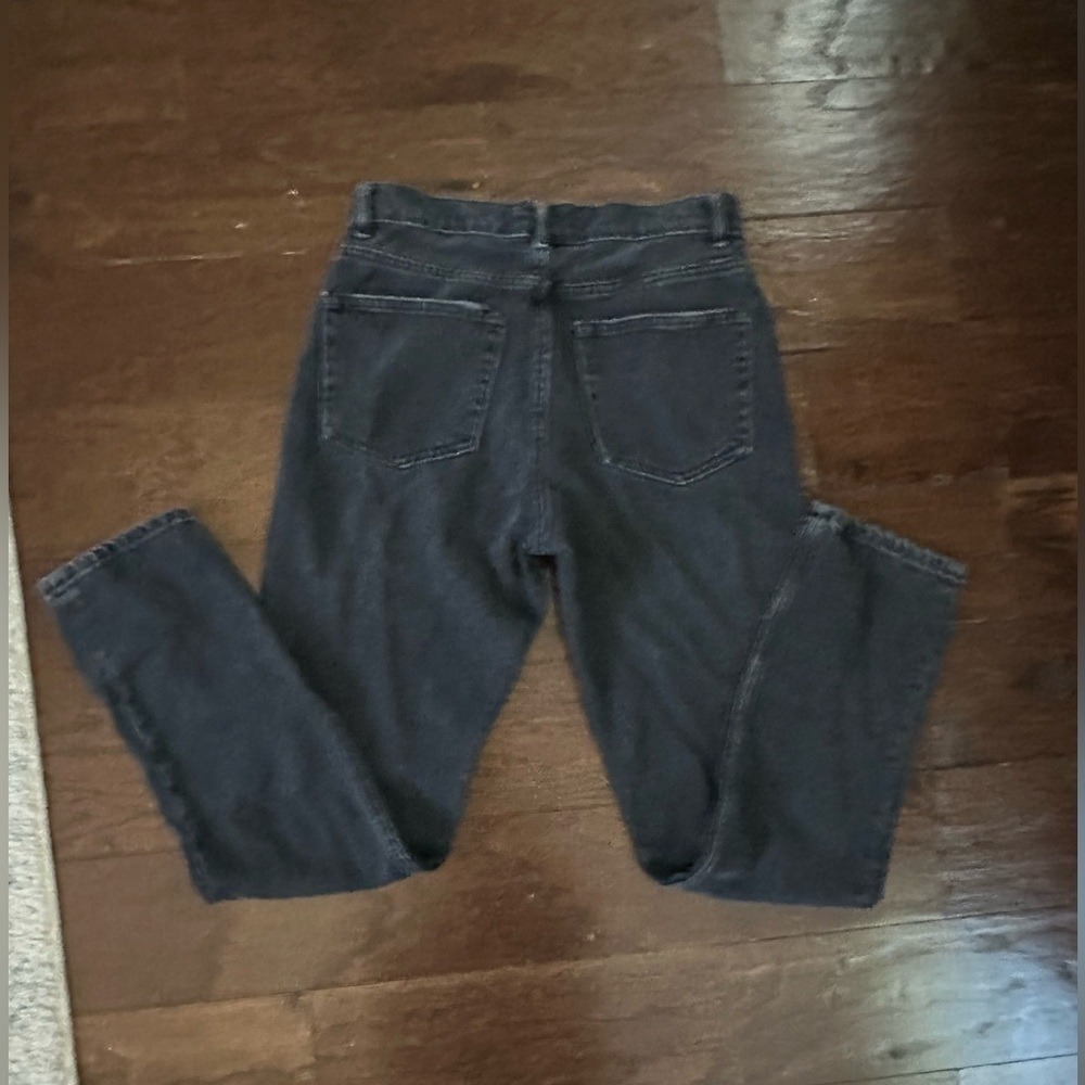 Reformation-black distressed jeans straight leg size 26 - Picture 9 of 12